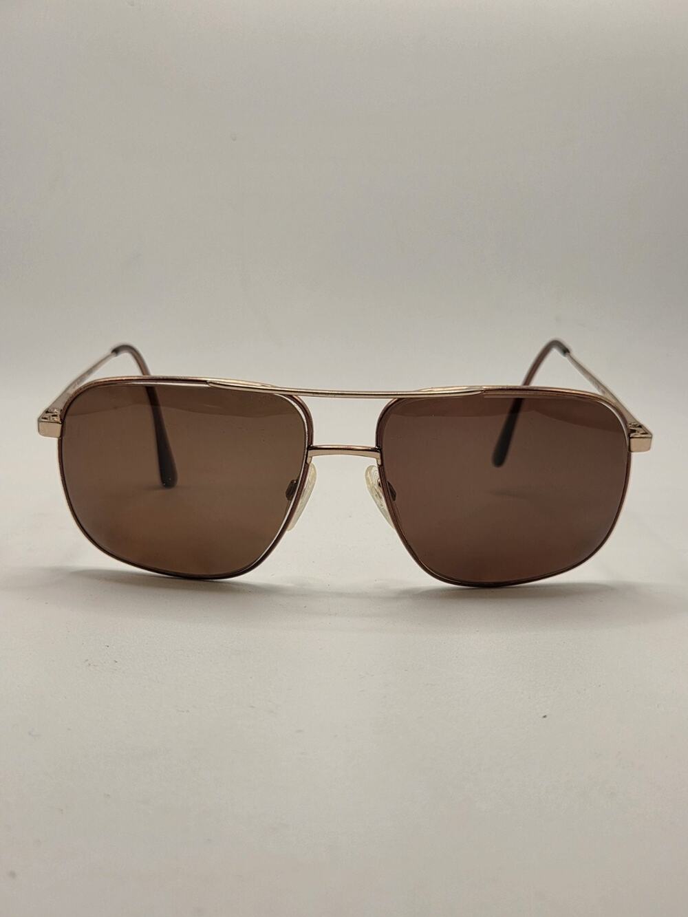 Safilo Elasta 3728 Aviator Sunglasses Gold Frames Brown Eyeglasses Y2K Preppy